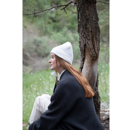 Gorro de canalé con dobladillo