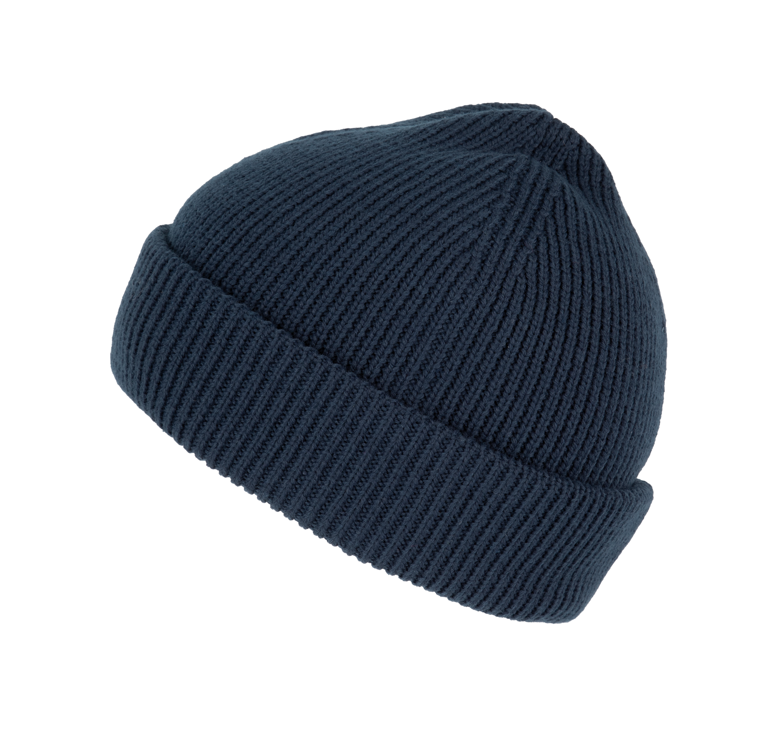 Gorro de punto canalé con doble dobladillo