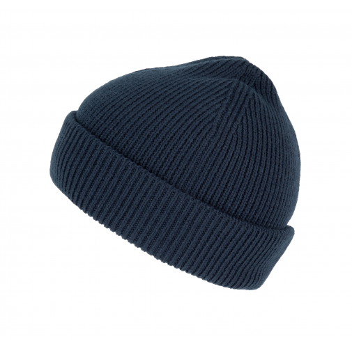 twilight blue Gorro de punto canalé con doble dobladillo