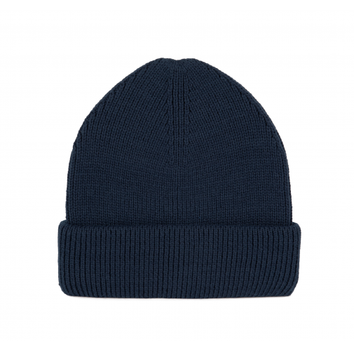 twilight blue Gorro de punto canalé con doble dobladillo