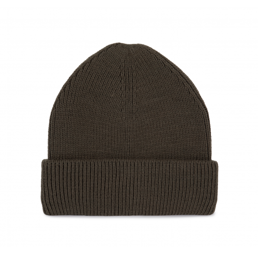 algae green Gorro de punto canalé con doble dobladillo