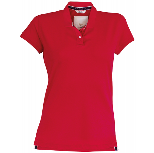 vintage red Polo manga corta de mujer