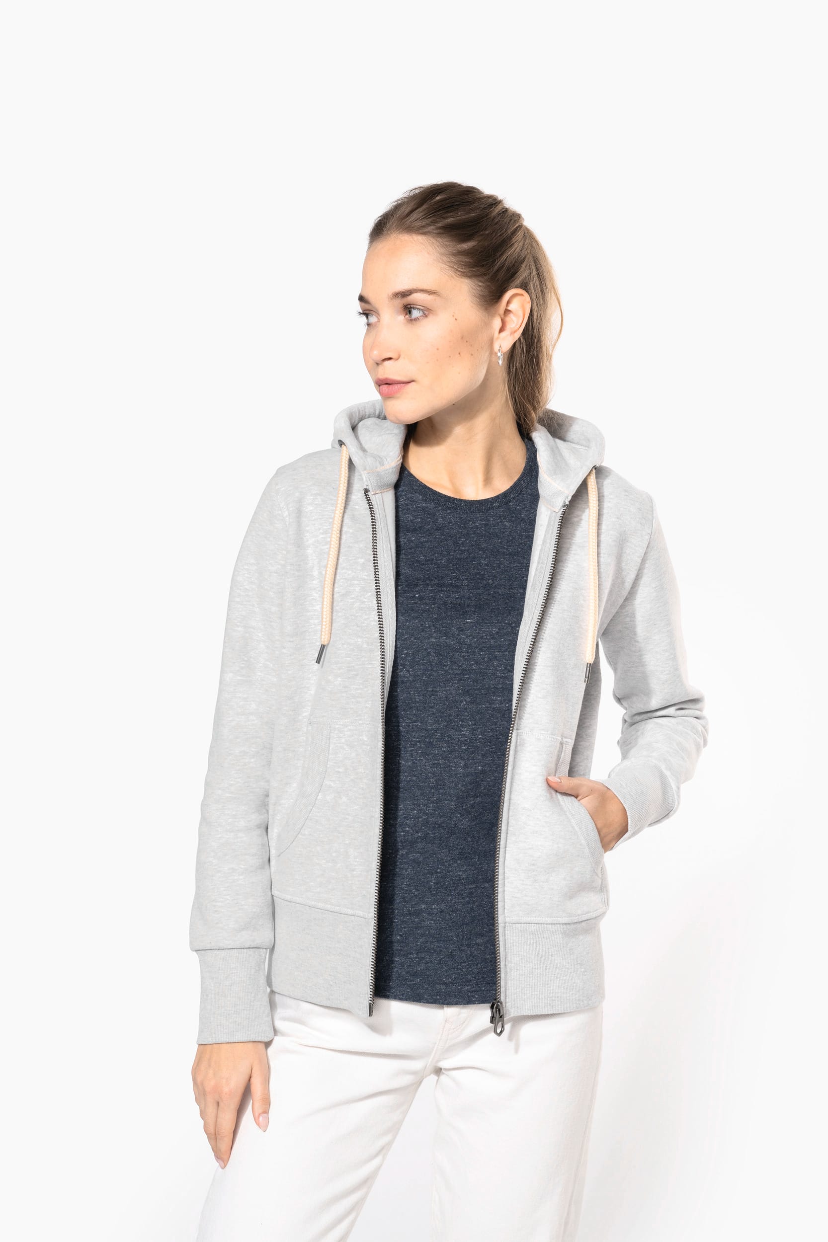 SUDADERA VINTAGE - CREMALLERA Y CAPUCHA MUJER