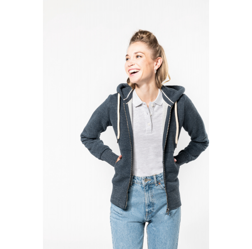 Sudadera vintage - cremallera y capucha mujer