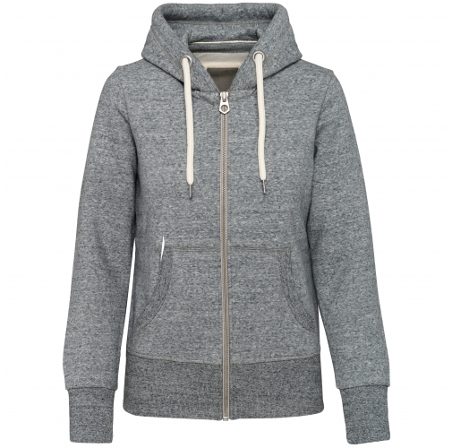 slub grey heather Sudadera vintage - cremallera y capucha mujer