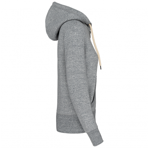 slub grey heather Sudadera vintage - cremallera y capucha mujer