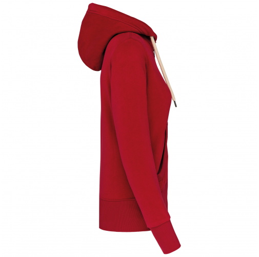 vintage dark red Sudadera vintage - cremallera y capucha mujer