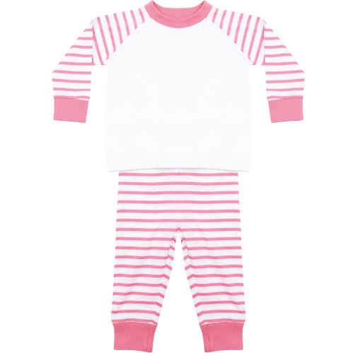 pink / white Pijama a rayas