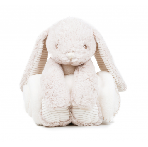 Conejo de peluche y manta