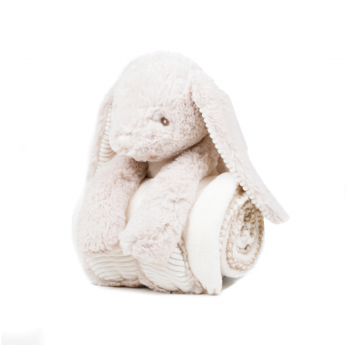 Conejo de peluche y manta