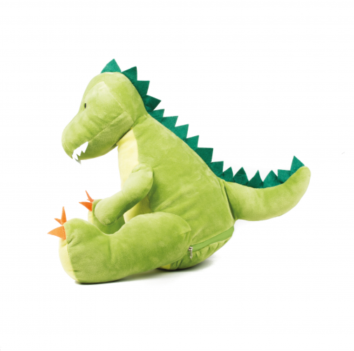 Dinosaurio de peluche con cremallera