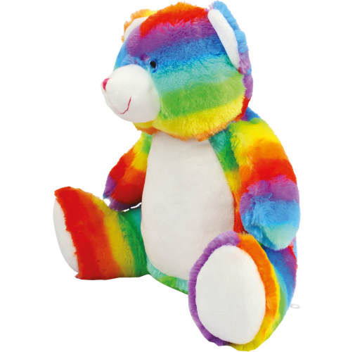 Oso de peluche multicolor con cremallera