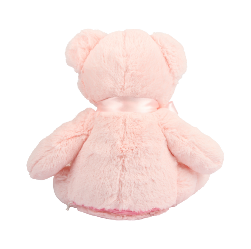 baby pink Oso de peluche con cremallera