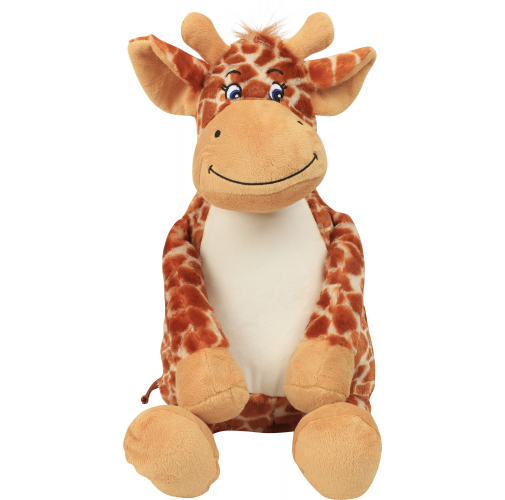 brown Jirafa de peluche con cremallera