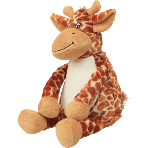brown Jirafa de peluche con cremallera