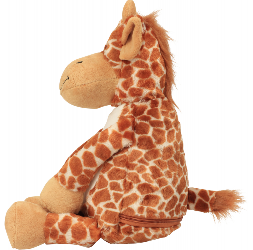 brown Jirafa de peluche con cremallera