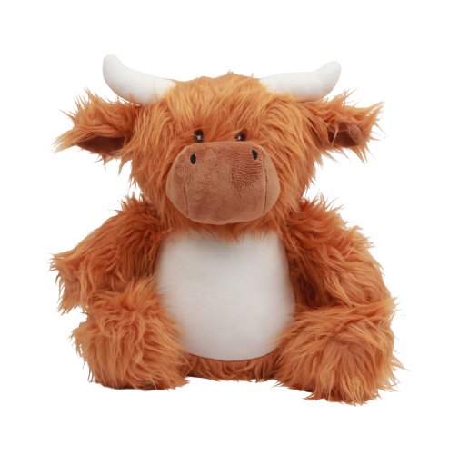 brown Vaca de peluche con cremallera