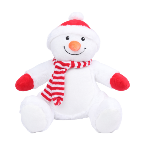 white Peluche Muñeco de nieve con cremallera
