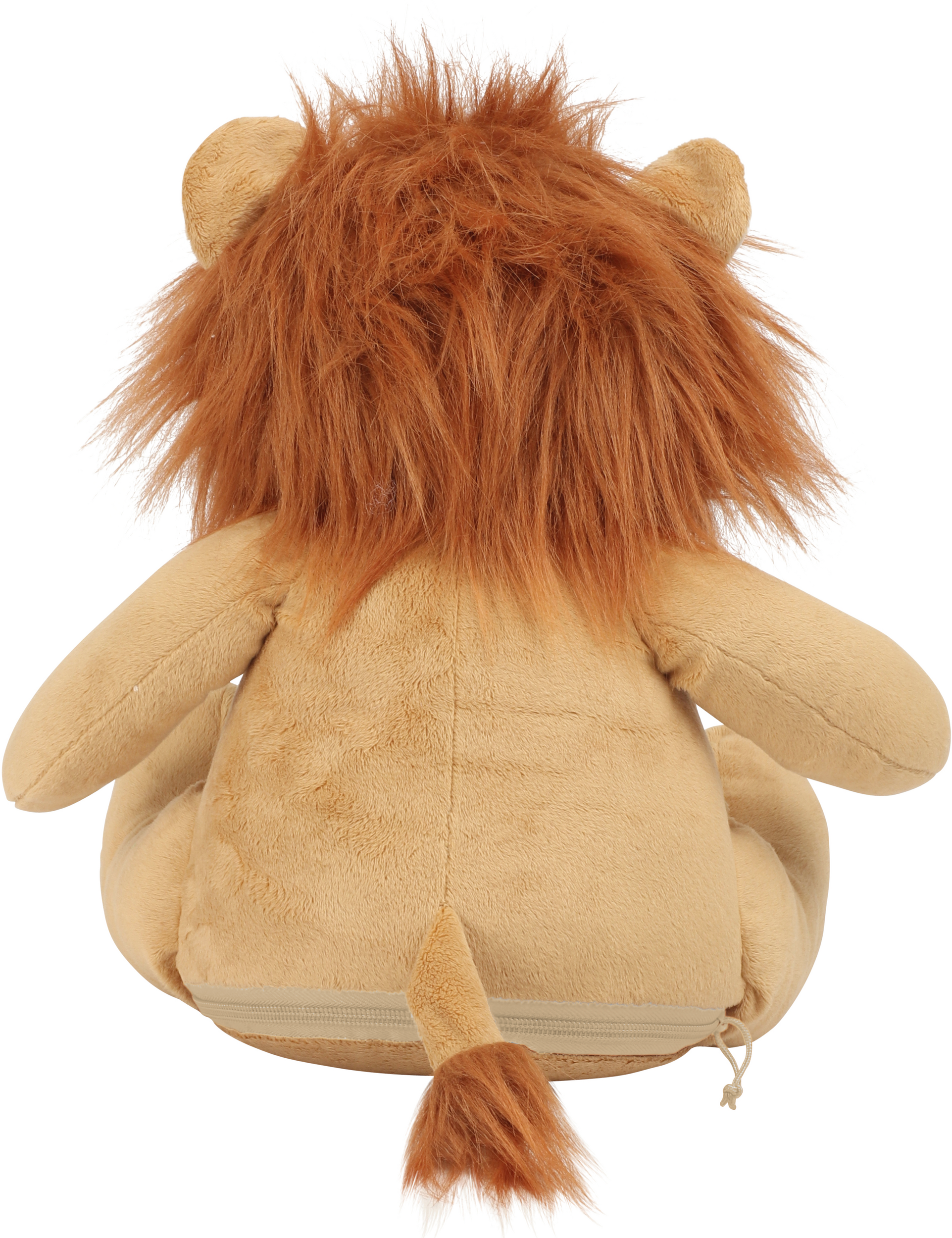 León de peluche con cremallera