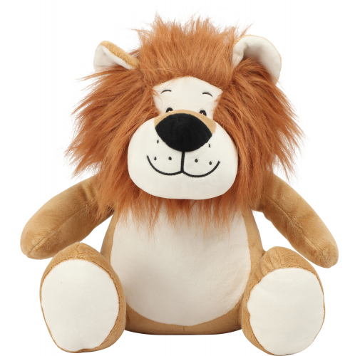 brown León de peluche con cremallera