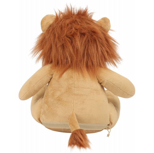 brown León de peluche con cremallera