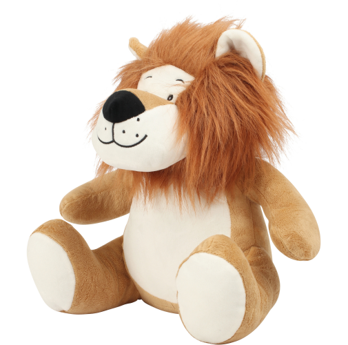 brown León de peluche con cremallera