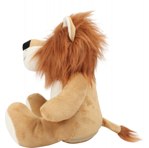 brown León de peluche con cremallera
