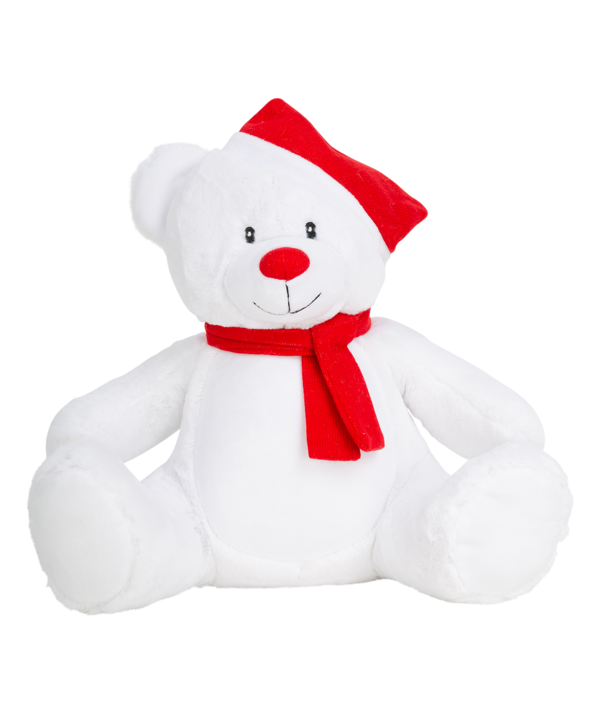 white / red Oso de peluche navideño con cremallera