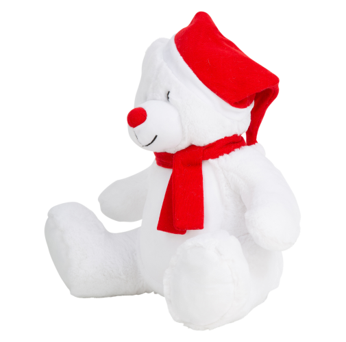 white / red Oso de peluche navideño con cremallera