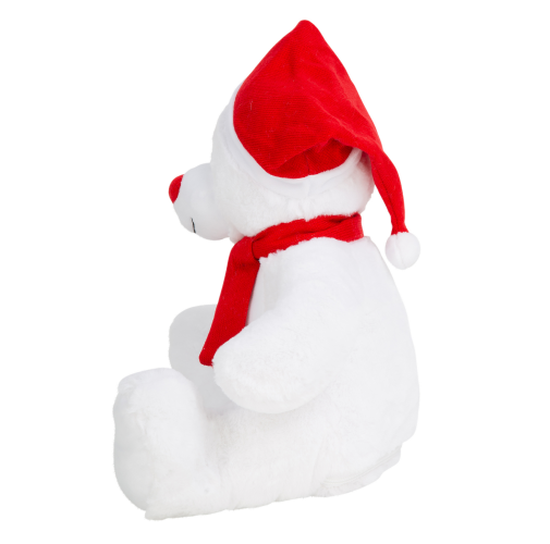 white / red Oso de peluche navideño con cremallera