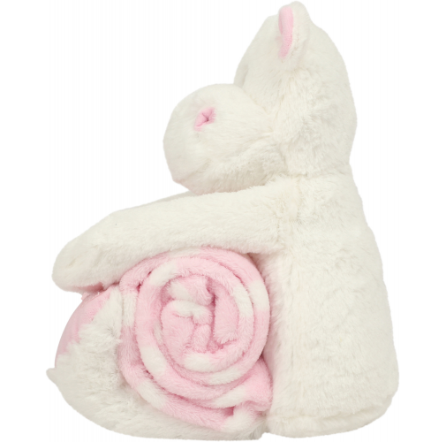 white / pink Hipopótamo de peluche con manta