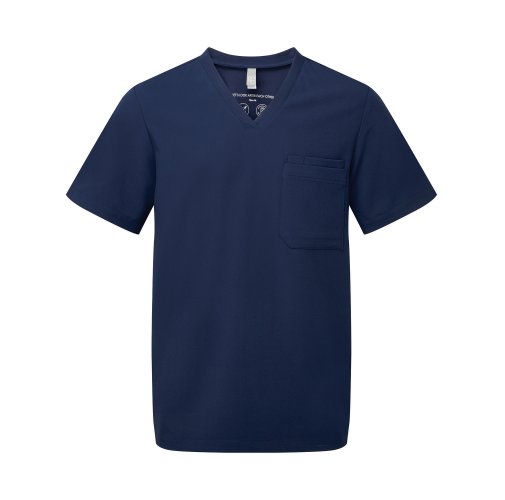navy Túnica elástica manga corta hombre<br/>