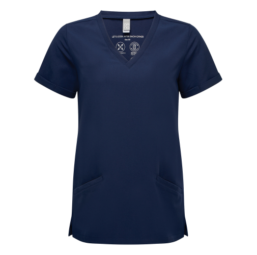 navy Túnica elástica manga corta mujer<br/>