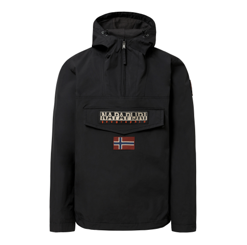 black Anorak con capucha RAINFOREST
