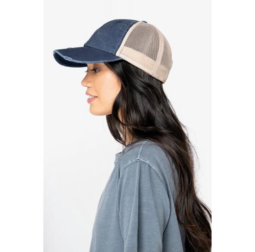 Gorra trucker ecorresponsable efecto desgastado unisex