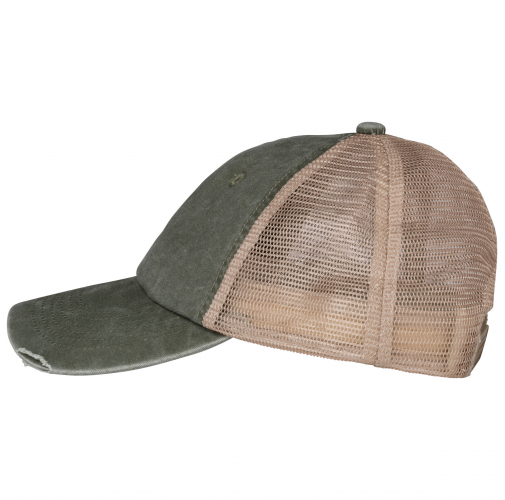 washed organic khaki / beige Gorra trucker ecorresponsable efecto desgastado unisex