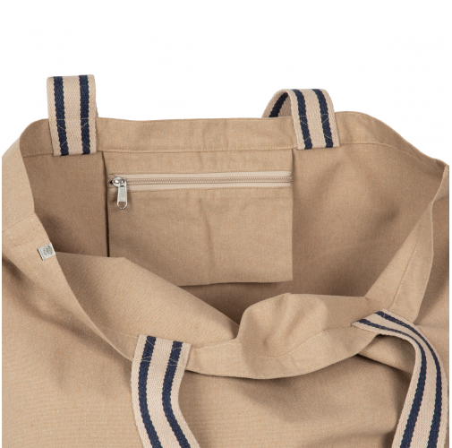 hemp / desert sand / horizon blue stripe Bolsa shopper grande ecorresponsable