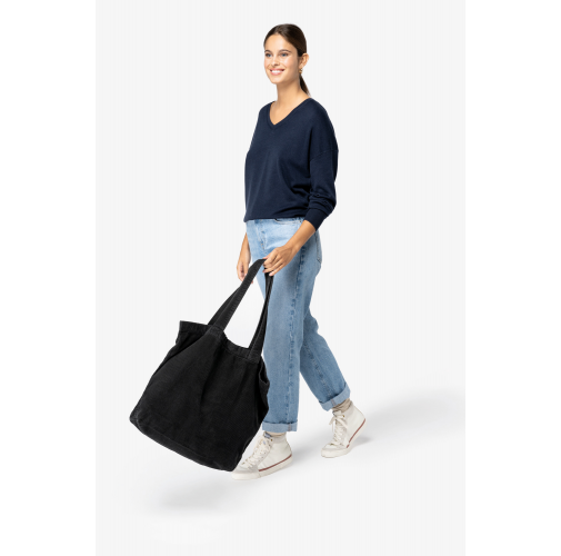 Bolsa ecorresponsable efecto lavado de pana