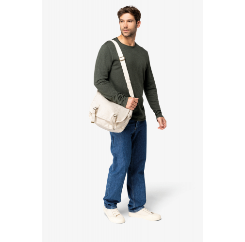 Bolsa con solapa ecorresponsable efecto lavado