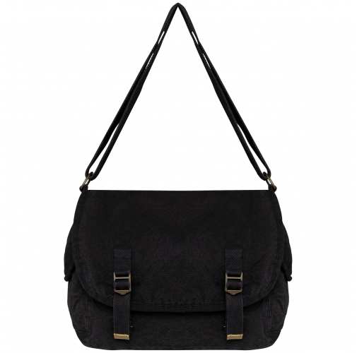 washed black Bolsa con solapa ecorresponsable efecto lavado