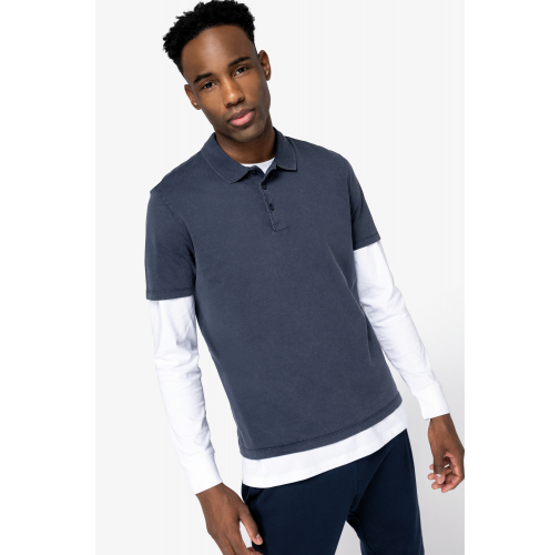 Polo ecorresponsable efecto lavado de punto jersey hombre