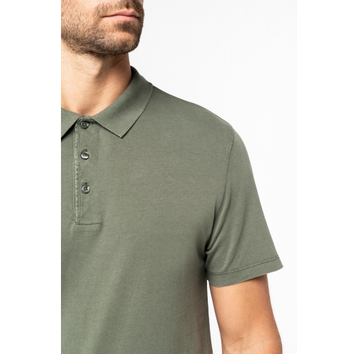 Polo ecorresponsable efecto lavado de punto jersey hombre