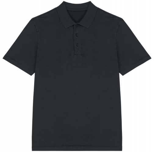 washed coal grey Polo ecorresponsable efecto lavado de punto jersey hombre