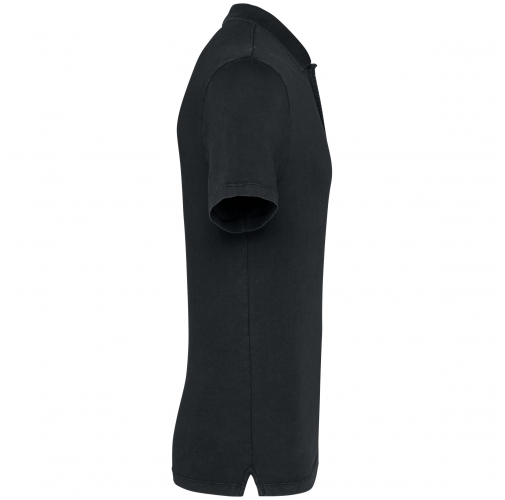 washed coal grey Polo ecorresponsable efecto lavado de punto jersey hombre