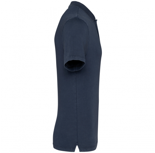 washed navy blue Polo ecorresponsable efecto lavado de punto jersey hombre