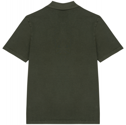 washed organic khaki Polo ecorresponsable efecto lavado de punto jersey hombre