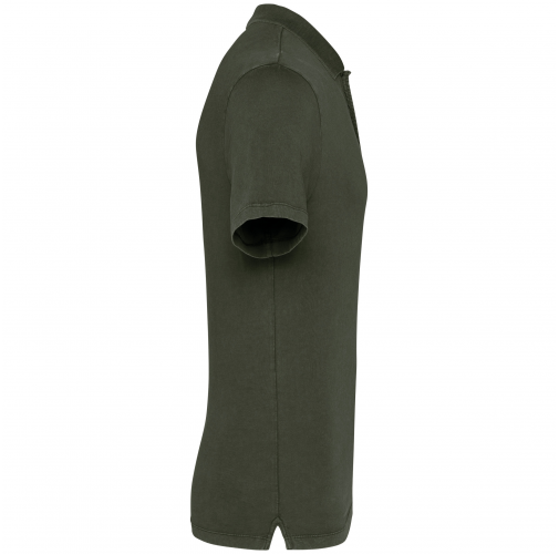 washed organic khaki Polo ecorresponsable efecto lavado de punto jersey hombre