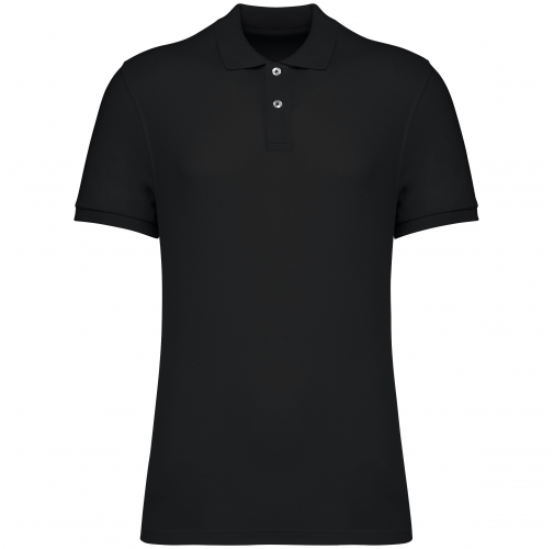 black Polo ecorresponsable punto piqué hombre