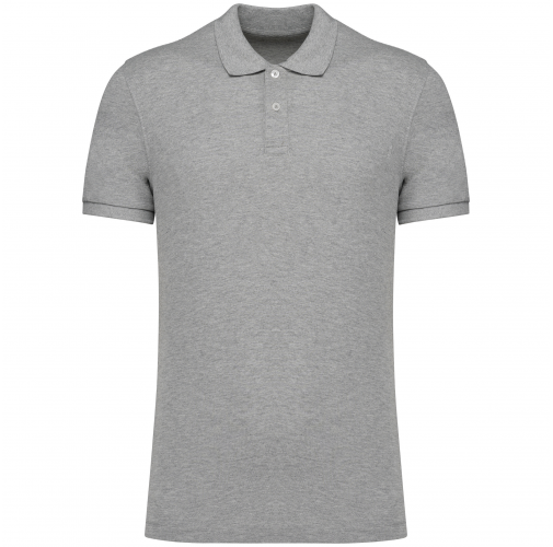 moon grey heather Polo ecorresponsable punto piqué hombre
