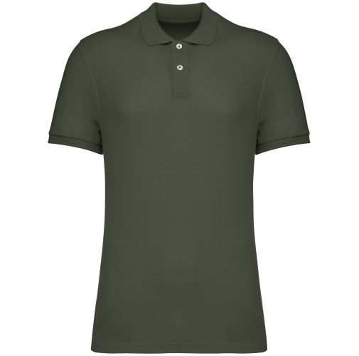 organic khaki Polo ecorresponsable punto piqué hombre